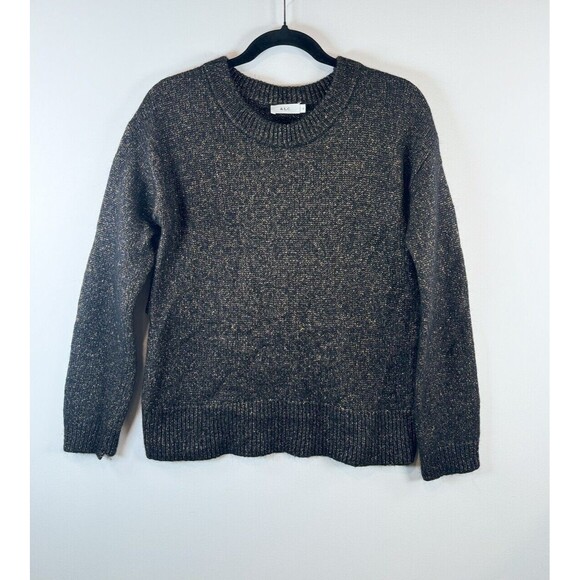 A.L.C. Womens Sweater Gray Bowen Merino Wool Alpaca Knit Metallic Pullover Small - Picture 2 of 11